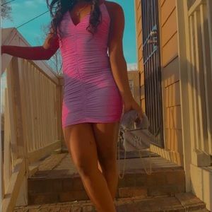 Purple Scrunch Party dress